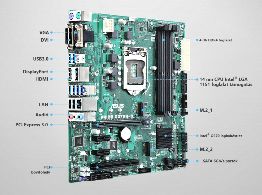 Eladó Már csak volt!!! Alaplap Q270M LGA1151 ASUS PRIME Q270M-C CSM - olcsó, Új Eladó Már csak volt!!! - Miskolc ( Borsod-Abaúj-Zemplén ) fotó