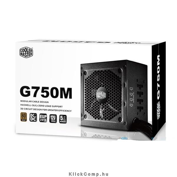 Eladó Már csak volt!!! 750W tápegység PFC 12cm ventillátorral dobozos Cooler Master G750M - olcsó, Új Eladó Már csak volt!!! - Miskolc ( Borsod-Abaúj-Zemplén ) fotó