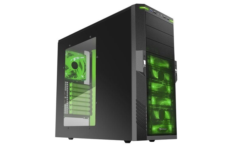 Eladó Már csak volt!!! Számítógépház ATX mATX alsó táp 3x120mm zöld v 2xUSB3.0 2xUSB I O SHARKOON T9 Va - olcsó, Új Eladó Már csak volt!!! - Miskolc ( Borsod-Abaúj-Zemplén ) fotó