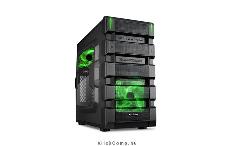 Eladó Már csak volt!!! Sharkoon Számítógépház - BD28 "Bulldozer" (fekete; zöld belső; mATX; 2xUSB3.0; 2 - olcsó, Új Eladó Már csak volt!!! - Miskolc ( Borsod-Abaúj-Zemplén ) fotó