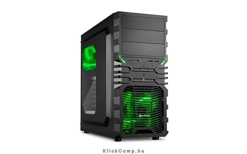 Eladó Már csak volt!!! Számítógépház ATX mATX mITX 2x120mm LED 2xUSB3.0 I O SHARKOON VG4-W Green fekete - olcsó, Új Eladó Már csak volt!!! - Miskolc ( Borsod-Abaúj-Zemplén ) fotó