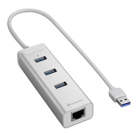 Eladó Már csak volt!!! USB Hub 3port USB3.0 Plus 1port RJ45 Aluminium Hub PlusRJ45 Ezüst - olcsó, Új Eladó Már csak volt!!! - Miskolc ( Borsod-Abaúj-Zemplén ) fotó