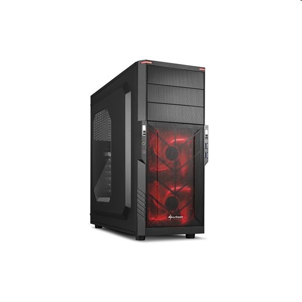 Eladó Már csak volt!!! Számítógépház ATX mATX Sharkoon T3-W fekete vörös belső alsó táp - olcsó, Új Eladó Már csak volt!!! - Miskolc ( Borsod-Abaúj-Zemplén ) fotó