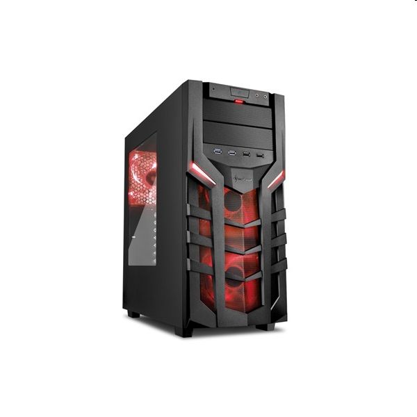 Eladó Már csak volt!!! Számítógépház ATX mATX mITX fekete-vörös ablakos alsó táp Sharkoon DG7000 - olcsó, Új Eladó Már csak volt!!! - Miskolc ( Borsod-Abaúj-Zemplén ) fotó