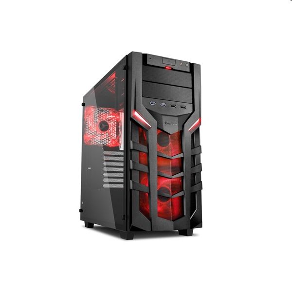 Eladó Már csak volt!!! Számítógépház ATX mATX mITX alsó táp fekete-vörös üveg ablakos Sharkoon DG7000-G - olcsó, Új Eladó Már csak volt!!! - Miskolc ( Borsod-Abaúj-Zemplén ) fotó