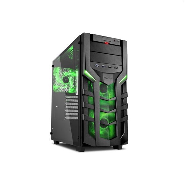Eladó Már csak volt!!! Számítógépház ATX mATX mITX alsó táp fekete-zöld üveg ablakos Sharkoon DG7000-G - olcsó, Új Eladó Már csak volt!!! - Miskolc ( Borsod-Abaúj-Zemplén ) fotó