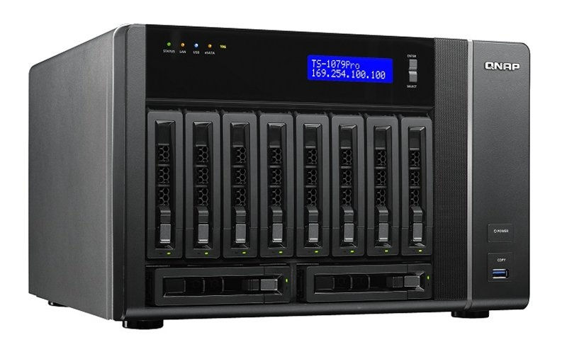 Eladó Már csak volt!!! QNAP TS-1079 PRO (NAS, 10 HDD hely,Olv.: 1709MB s, Írás: 1345MB s (10Gb-el), SAT - olcsó, Új Eladó Már csak volt!!! - Miskolc ( Borsod-Abaúj-Zemplén ) fotó