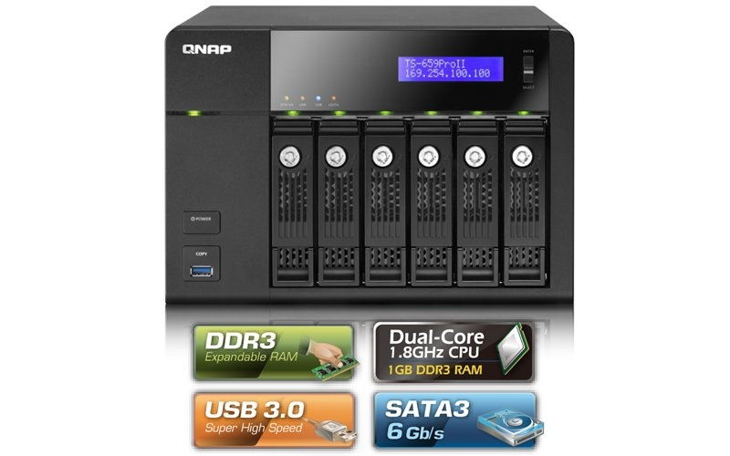 Eladó Már csak volt!!! QNAP TS-659 PRO II (NAS, 6 HDD hely, Olvasás: 116MB s, Írás: 103MB s, SATA, 2x R - olcsó, Új Eladó Már csak volt!!! - Miskolc ( Borsod-Abaúj-Zemplén ) fotó
