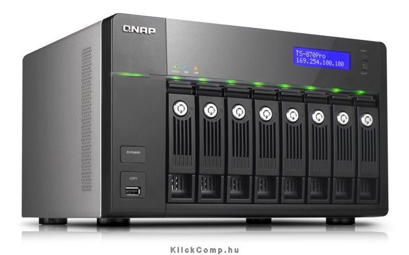Eladó Már csak volt!!! QNAP TS-870 Pro NAS, 8 HDD hely, CPU: Dual Core 3,3GHz, RAM: 2GB, SATA, 2xRJ-45, - olcsó, Új Eladó Már csak volt!!! - Miskolc ( Borsod-Abaúj-Zemplén ) fotó