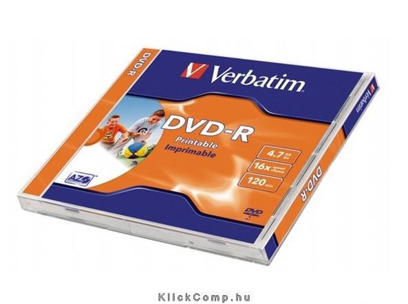 Eladó Már csak volt!!! DVD-R lemez, nyomtatható, matt, ID, 4,7GB, 16x, normál tok, VERBATIM - olcsó, Új Eladó Már csak volt!!! - Miskolc ( Borsod-Abaúj-Zemplén ) fotó