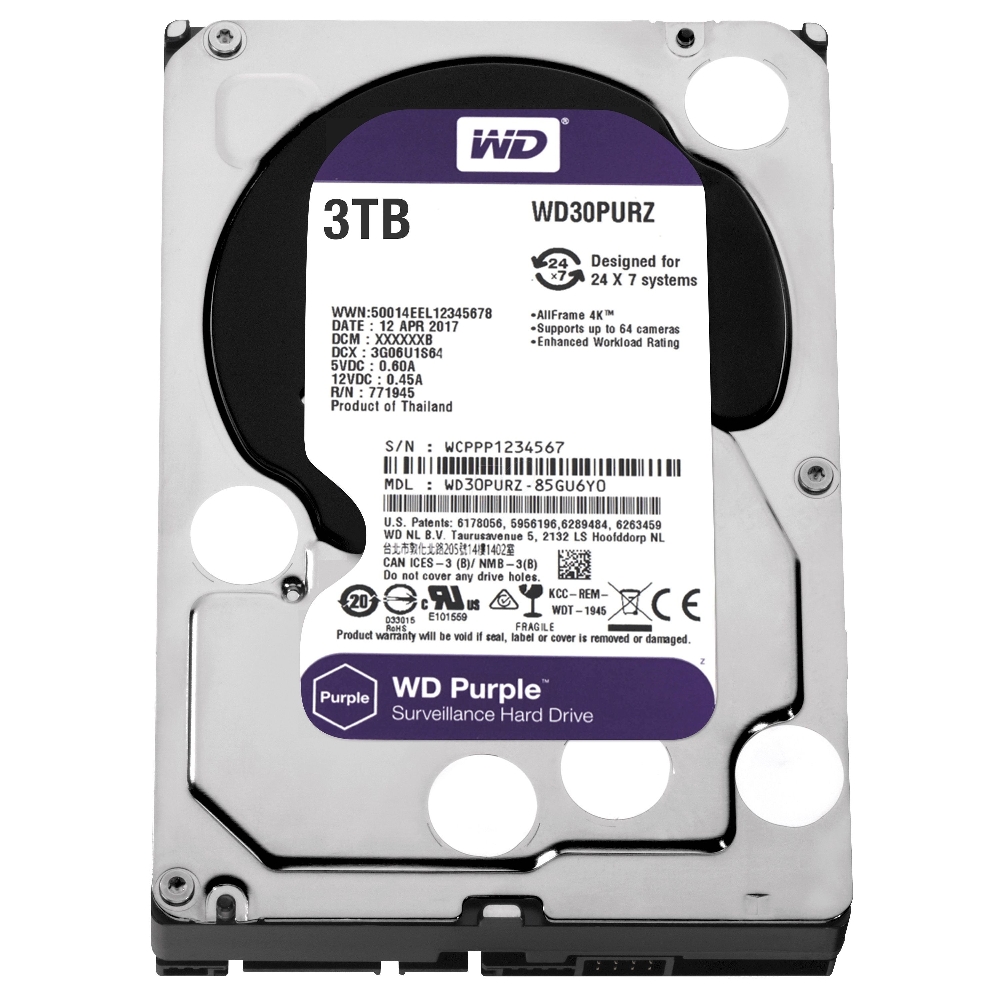 Eladó Már csak volt!!! 3TB 3,5" HDD SATA3 64MB 5400RPM Western Digital Purple winchester - olcsó, Új Eladó Már csak volt!!! - Miskolc ( Borsod-Abaúj-Zemplén ) fotó